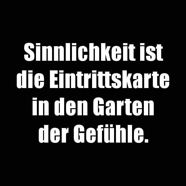 Sinnlichkeit ist...